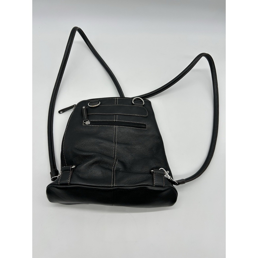 Clarks  Pebbled Leather Convertible Backpack Shoulder  Sling Bag Black